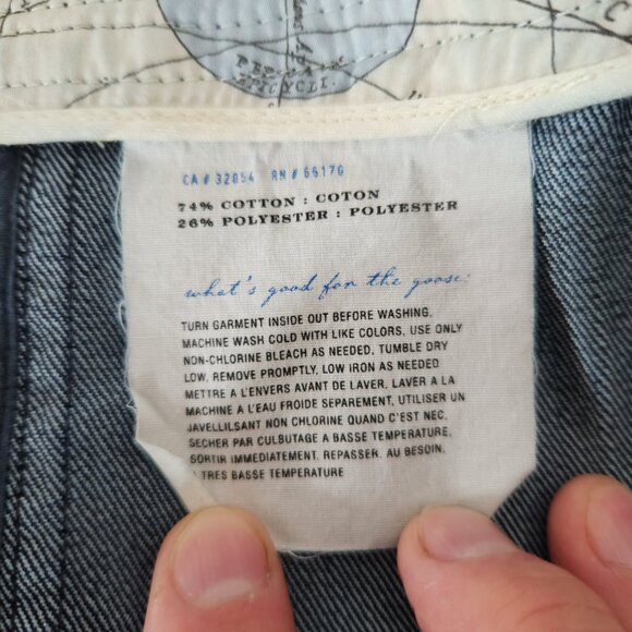 Leifsdottir Blue Denim Pencil Skirt Womens 10 Military Buttons Anthropologie - Picture 6 of 9